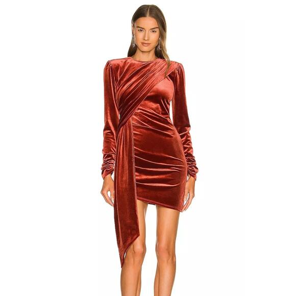 Michael Costello x REVOLVE Hollie Mini Dress In Rust Size XS - Picture 1 of 15